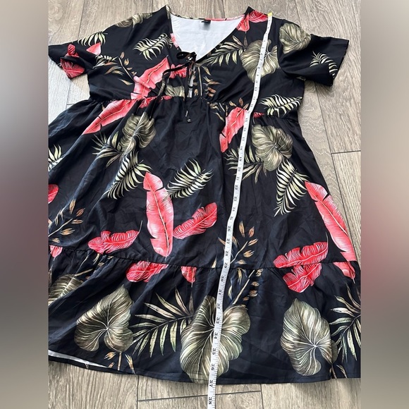 Black Ruched Ruffled Midi Sundress 🩷 - Picture 10 of 12